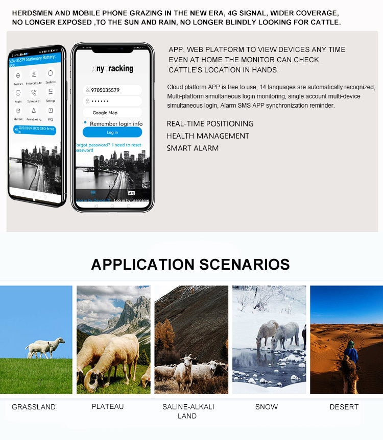 Solar Waterproof Larger Pets GPS Collar Tracker